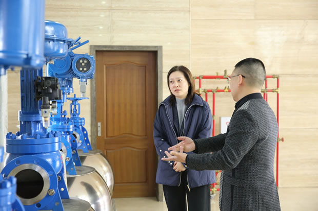 華亭鎮(zhèn)黨委書記葉蓉一行走訪調(diào)研上海滬工閥門廠(圖1)